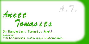 anett tomasits business card